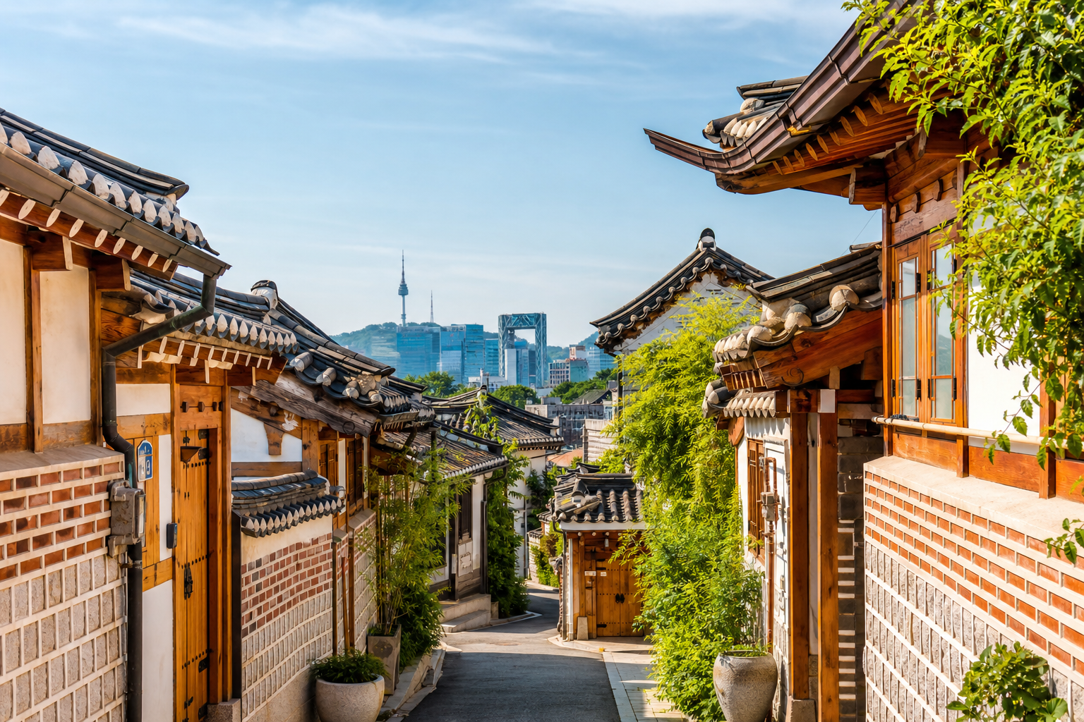 Bukchon Hanok Village — traditionella Seoul