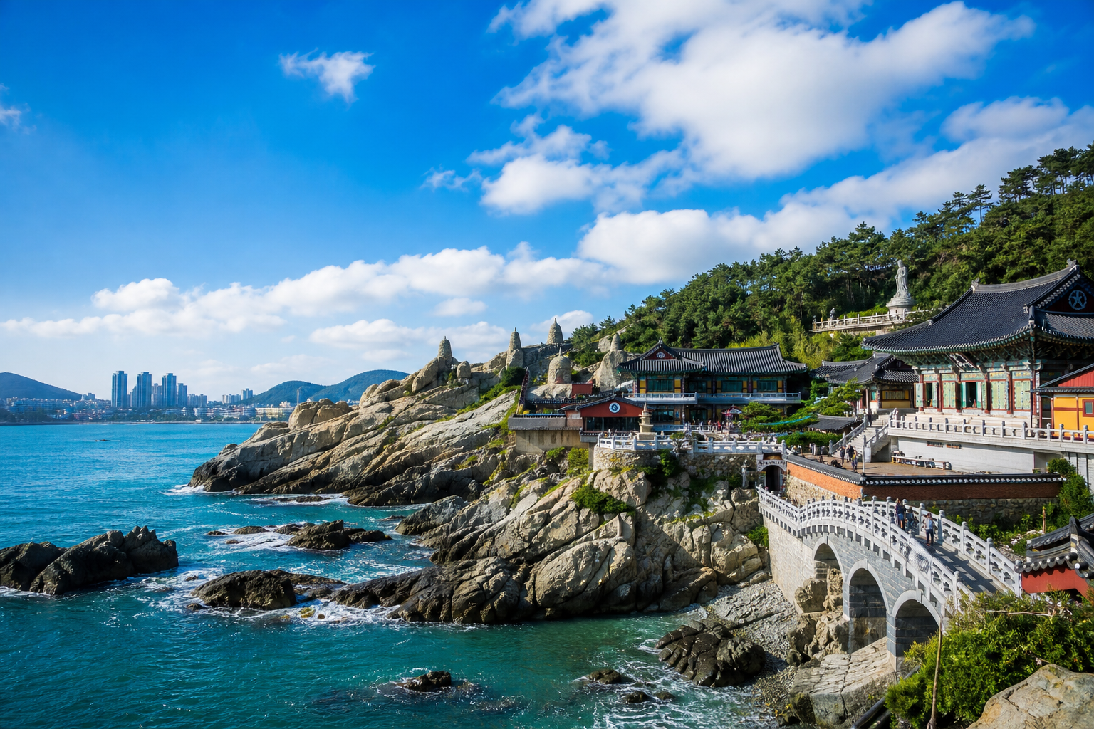 Busan 2026 — strand, tempel och skaldjur
