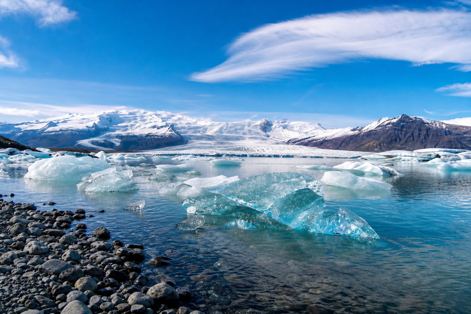 Jökulsárlón — glaciärlagunen och Diamond Beach
