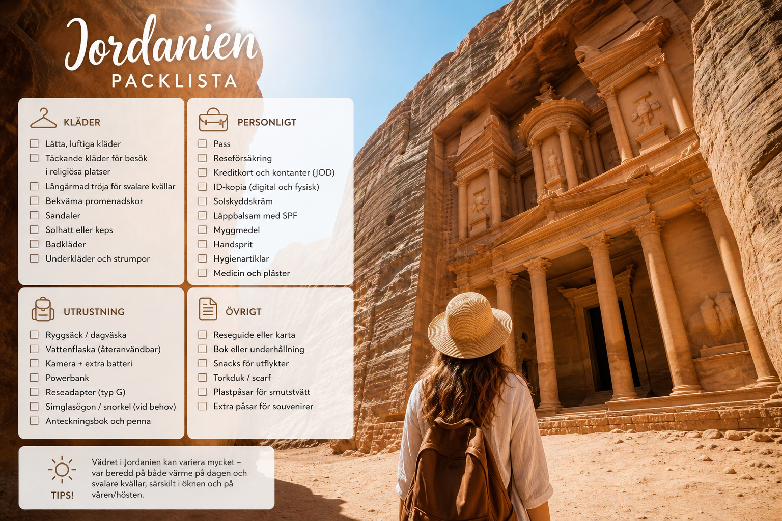 Packlista Jordanien