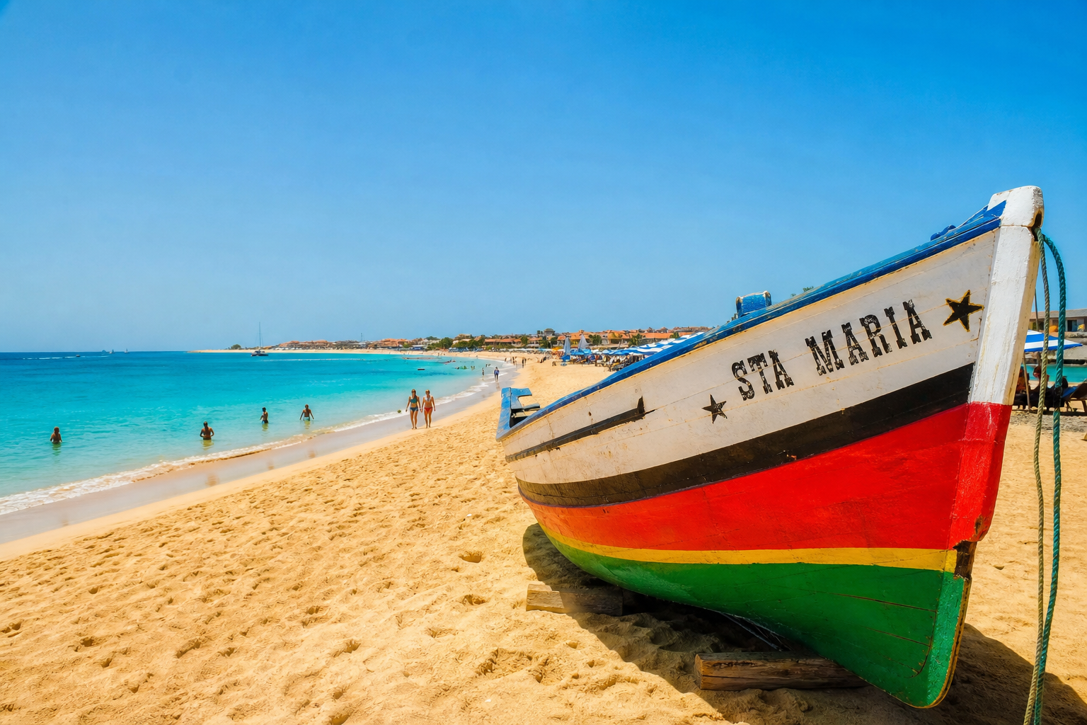 Praia de Santa Maria 2026 — Sals 8 km långa pärlemorstrand