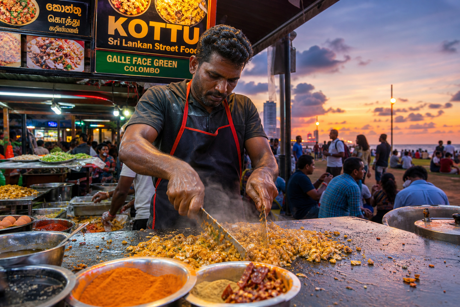 Street food på Sri Lanka – kottu, roti och marknadsmat 2026