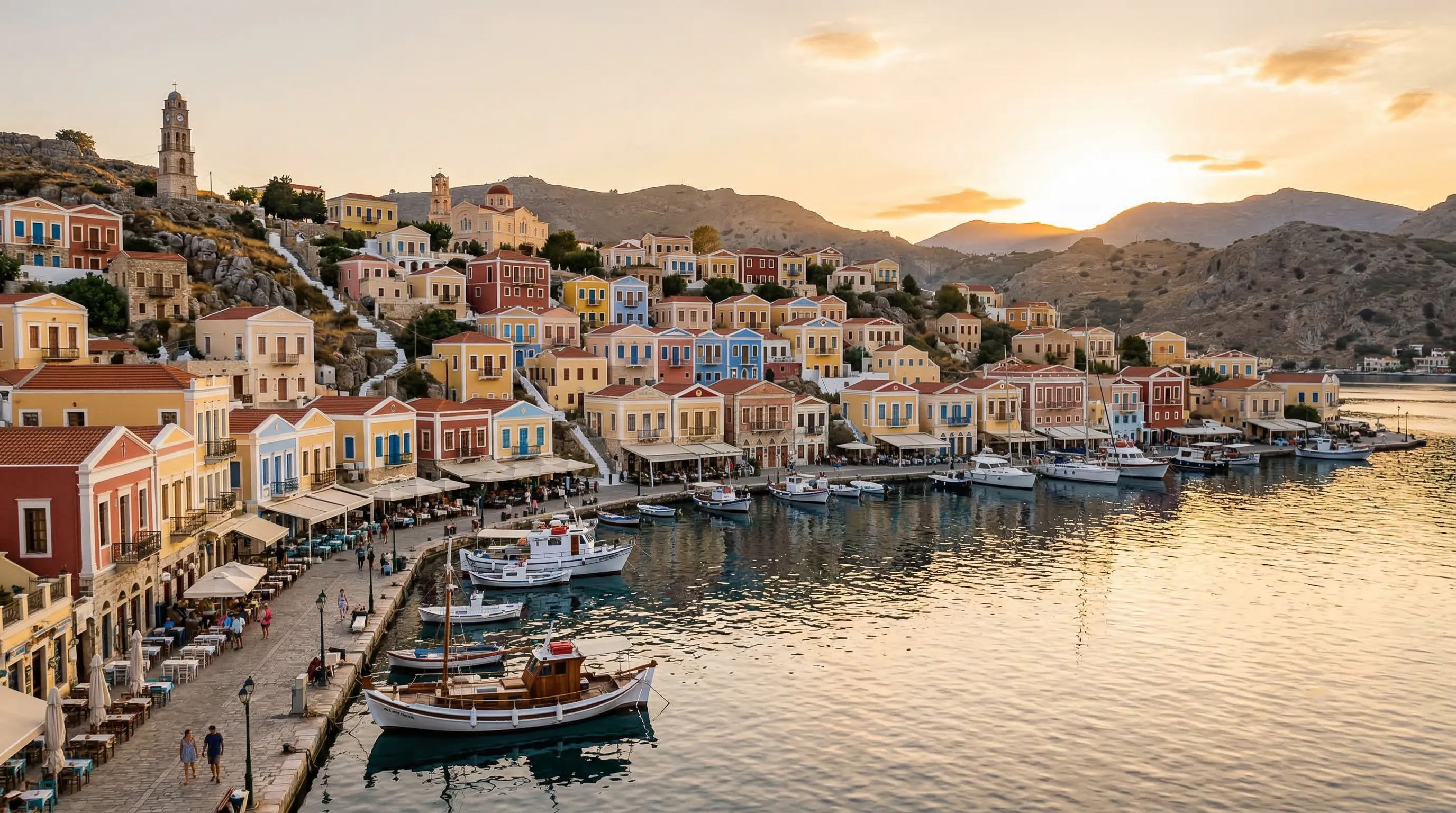 Dagstur till Symi från Rhodos 2026 — Pastellfärgad ö-idyll